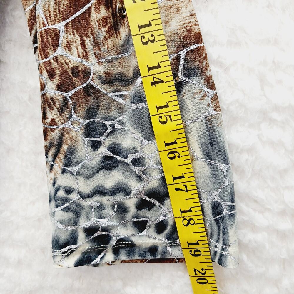 Blouse Leopard Tiger Zebra Glam Mob Wife Y2K Office Siren Heritage Tab Size XL - Picture 5 of 12